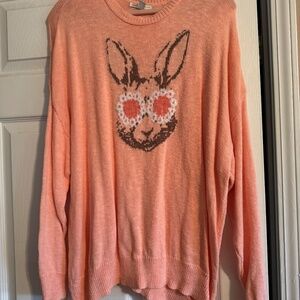 Cotton/Rayon blend sweater with Rabbit design